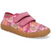 Barefoot detské plátené topánky Froddo - Canvas Fuxia/pink motýle ružové