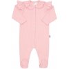 Dojčenský bavlnený overal New Baby Stripes ružový 86 (12-18m)