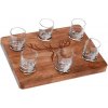 Poľovnícky set - drevený podnos a poháre s motívom jeleňa