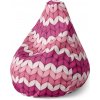 Sablio Sedací vak Pear Striedajúce ružové pletenie - 140 x 100 x 25 cm