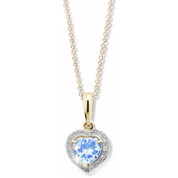 Cutie Jewellery Zlatý náhrdelník srdca Z6308ZBN-Arctic Blue