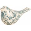 Clayre & Eef Keramická dekorácia vtáčik so zelenými kvetmi Tien French M - 22*9*12 cm - Clayre & Eef