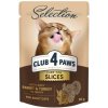 CLUB 4 PAWS Premium Plus pre mačky plátky s králičím a morčacím mäsom v omáčke 80g (8001)