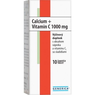 Generica Calcium + Vitamin C 1000 mg 10 šumivých tabliet