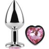 SECRET PLAY - METAL BUTT PLUG FUCHSIA HEART SMALL SIZE 7 CM