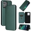 Peňaženkové Carbon puzdro na Motorola Edge 40 Neo - Zelená