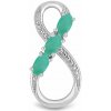 Nefertitis Prívesok strieborný s brúsenými smaragdmi Ag 925 015924 EM NF45027 - 2,4 cm, 2,4 g