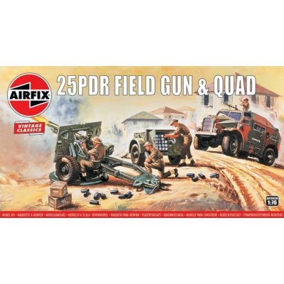 Airfix Classic Kit VINTAGE military A01305V 25pdr Field Gun & Quad 1:76 (Airfix A01305V)