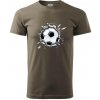 Futbalová lopta v triku - Klasické pánske tričko vyššej gramáže - 3XL ( Army )