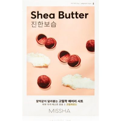 Missha Airy Fit Shea Butter plátenná maska s vysoko hydratačným a vyživujúcim účinkom 19 g