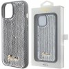 Guess iPhone 15 Sequin Script Metal strieborné