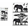 Samolepiaca dekorácia 10475 čierne slony 24 x 42 cm