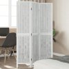 Paraván 3 panely biely masívne drevo paulovnie-ForU-358670