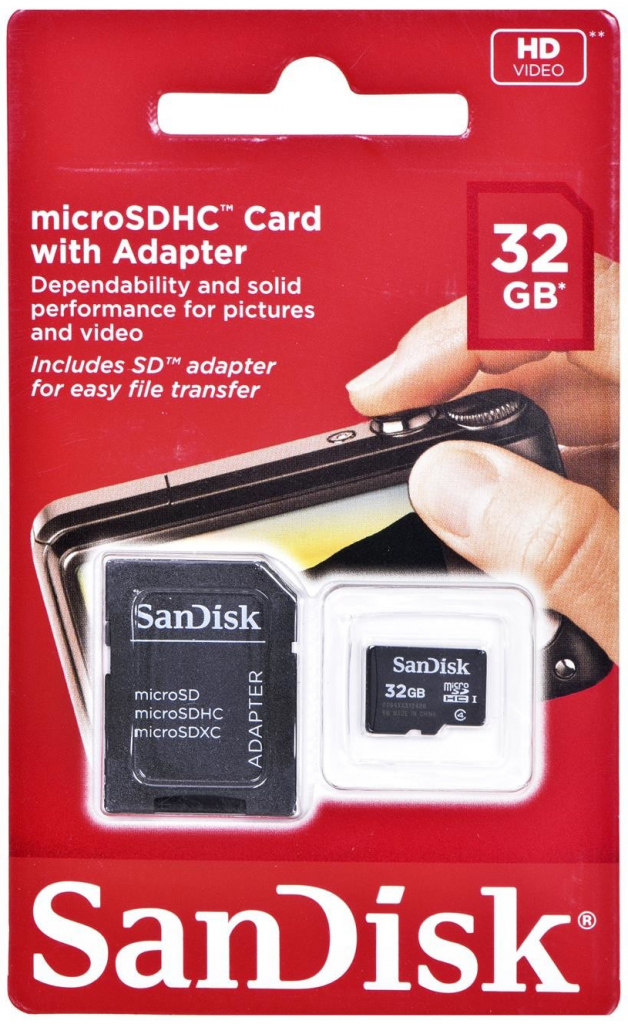 SanDisk microSDHC 32GB class 4 + adapter SDSDQB-032G-B35