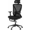 Autronic KA-S257 BK Kancelárska stolička, čierna MESH, plastový kríž, opierka nôh, posuvný sedák, 2D podrúčky