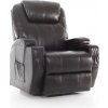 Masážne polohovacie kreslo s vyklápaním eko koža, tmavohnedé