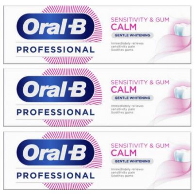 Oral-B Professional Sensitivity & Gum Calm Jemná bieliaca zubná pasta 3x 75 ml