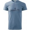 Jesus Saved My Life kríž ekg - Klasické pánske tričko vyššej gramáže - XS ( Denim )