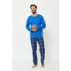 JAKS Pánske pyžamo s dlhým rukávom modré Orest Veľkosť: XXL