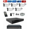 Amiko IP 5 kamerový set so switchom, Varifokal, 4K Ultra HD 8Mpix, Tube (1805K5V2) (Amiko)