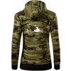 EKG kajak - Mikina dámska trendy zipper s kapucňou - L ( Zelený maskáč )