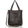 MARCO MAZZINI Dámska kožená shopper taška A4 | hnedá v234c