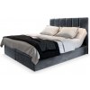 Manželská boxspring posteľ s úložným priestorom Barino 140x200 - tmavosivá