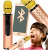 KIK KX3382 Karaoke Bluetooth mikrofón 2000mAh zlatý