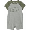 Detský overal GAP, RAGLAN LOGO sivá,khaki 12-18M