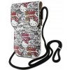 Hello Kitty Leather Tags Graffiti Phone Bag Beige Nové