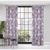 Záclona hustejšia sivá s ružovými kvetmi sivá Šírka 140 cm | Dĺžka 250 cm