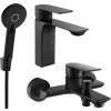 MEXEN/S - Alexa SET umývadlová + vaňová batéria s príslušenstvom R40, čierna 71203R40-70
