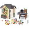Set domček pre záhradníka a záhradný gril s potravinami Garden House Life Smoby rozšíriteľný s kvetináčmi
