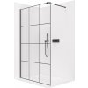 CERANO - Sprchová zástena Walk-in Onyx Cube Ľ/P - 8 mm - hranatá vzpera - čierna matná, industriálne sklo - 150x200 cm