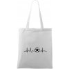 Ekg futbal loptu - Taška bavlnená - 42 x 38 cm ( Biela )