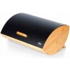 Chlebník Nádoba na Chlieb Kovový Drevený Čierny VILDE 35,5x24,5x15,5 cm