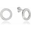 Minet náušnice JMAN0140SE00 strieborné náušnice krúžky s čírymi zirkónmi