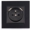 Elektrická zásuvka s USB, nástenná Koloreno čierna