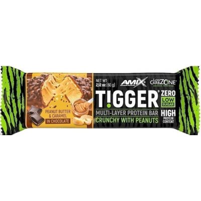 Amix Nutrition Amix Tigger Zero bar 60 g - Arašidové maslo/karamel