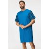 Gina 79162P pánská noční košile kr.rukáv modrá