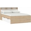 Dvojlôžková posteľ v dekore duba s úložným priestorom bez roštu 140x200 cm v prírodnej farbe Ikast – Tvilum