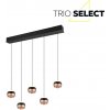 TRIO SELECT 344410532 ORBIT závesné svietidlo SMD LED 5x8W/960lm 2300+3000+4000K čierna matná, kávová, switchdimmer