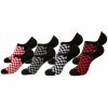 ponožky (set 4 páry) URBAN CLASSICS - Recycled Yarn Check 4-Pack - black + white + red + g - TB4234 39-42