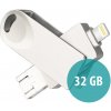 AppleMix Flash disk 32 GB - 3v1 pre Apple iPhone / iPad / MacBook - Lightning / Micro USB / USB-A - kovový - strieborný
