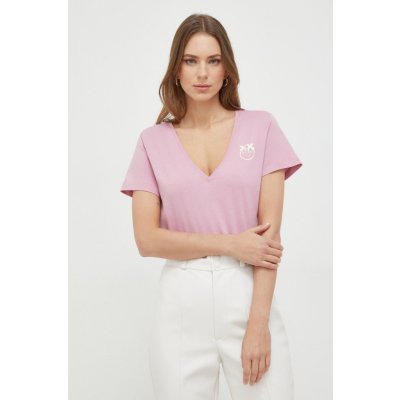 Pinko Bavlnené tričko dámsky 102950.A1N8 ružová