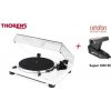 Thorens TD 201 White + Ortofon Super OM 5E Piano white (Audiofilský gramofón pre náročných poslucháčov so vstavaným PHONO MM predzosilňovačom a prenoskou Ortofon)
