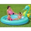 Bestway 53114 Nafukovací detský bazén s fontánou Morský Koník, okrúhly, modrý