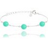 MINET Strieborný náramok so zelenými opálkami
