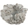 Clayre & Eef Šedý antik cementový dekoračný kvetináč s vtáčikmi - Ø 27*12 cm - Clayre & Eef