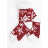 MKLozkoviny.sk Baránkové ponožky - Snehové vločky červené veľ. 43 - 46 EU